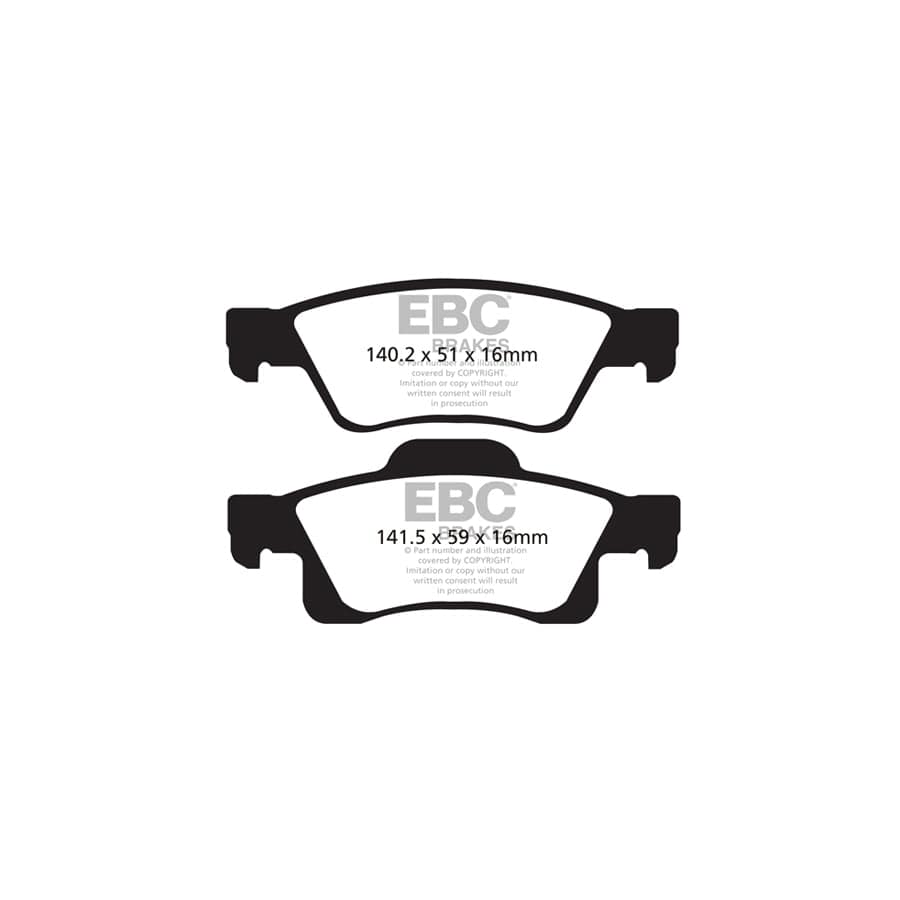 EBC PD01KR263 Dodge Jeep Greenstuff Rear Brake Pad & Plain Disc Kit - ATE Caliper (Inc. Durango & Grand Cherokee) 2 | ML Performance UK Car Parts