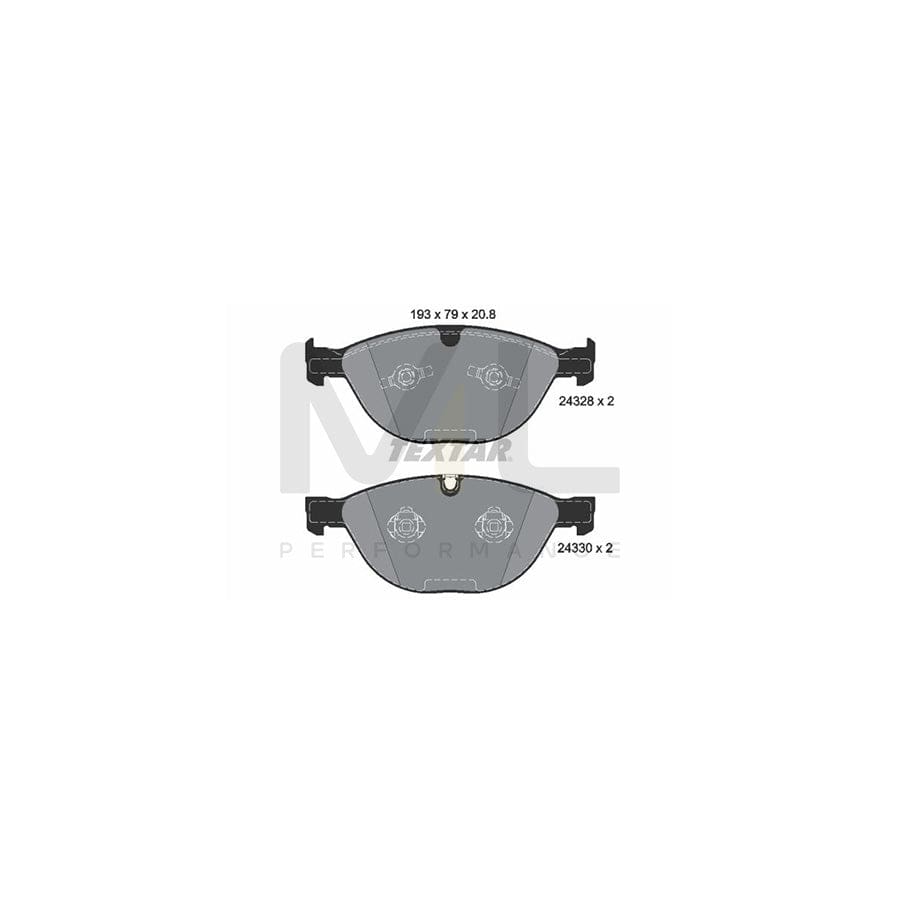 TEXTAR 2432801 Brake pad set prepared for wear indicator | ML Performance Car Parts