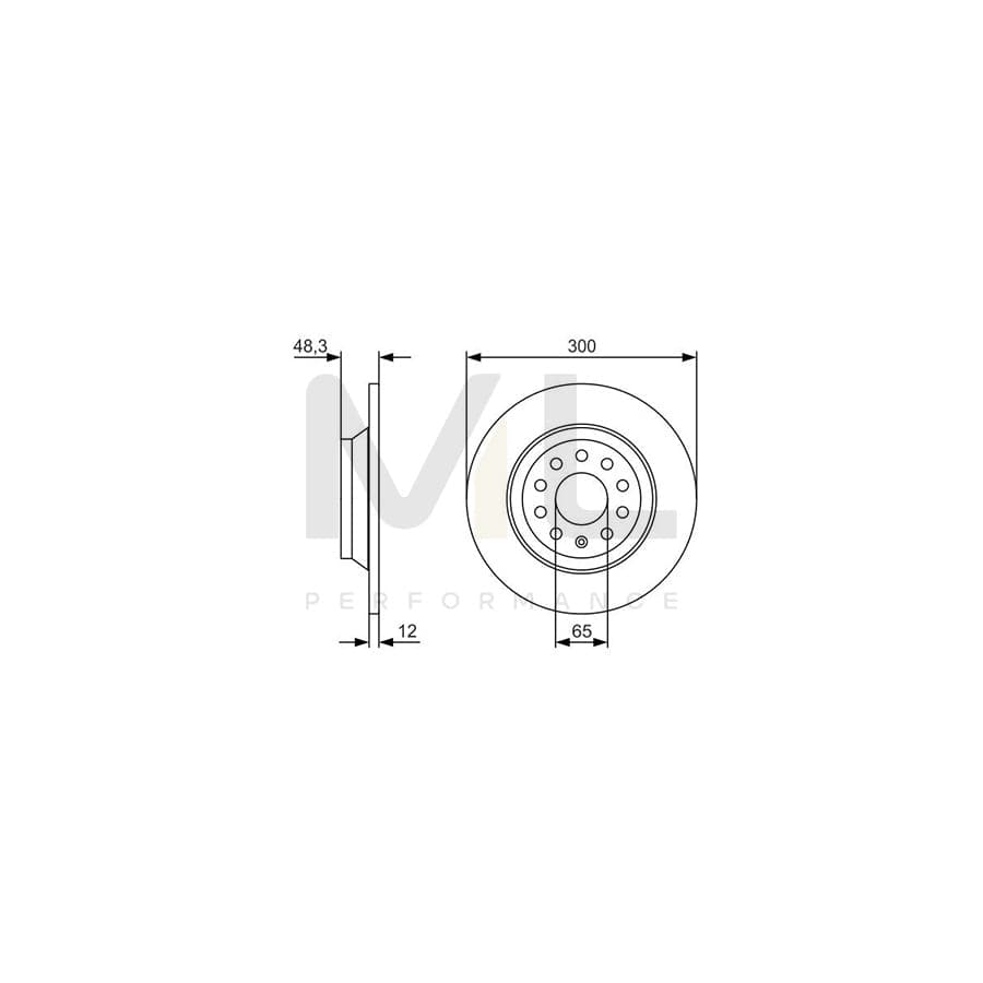 BOSCH 0 986 479 V01 Brake Disc Solid, Oiled | ML Performance Car Parts