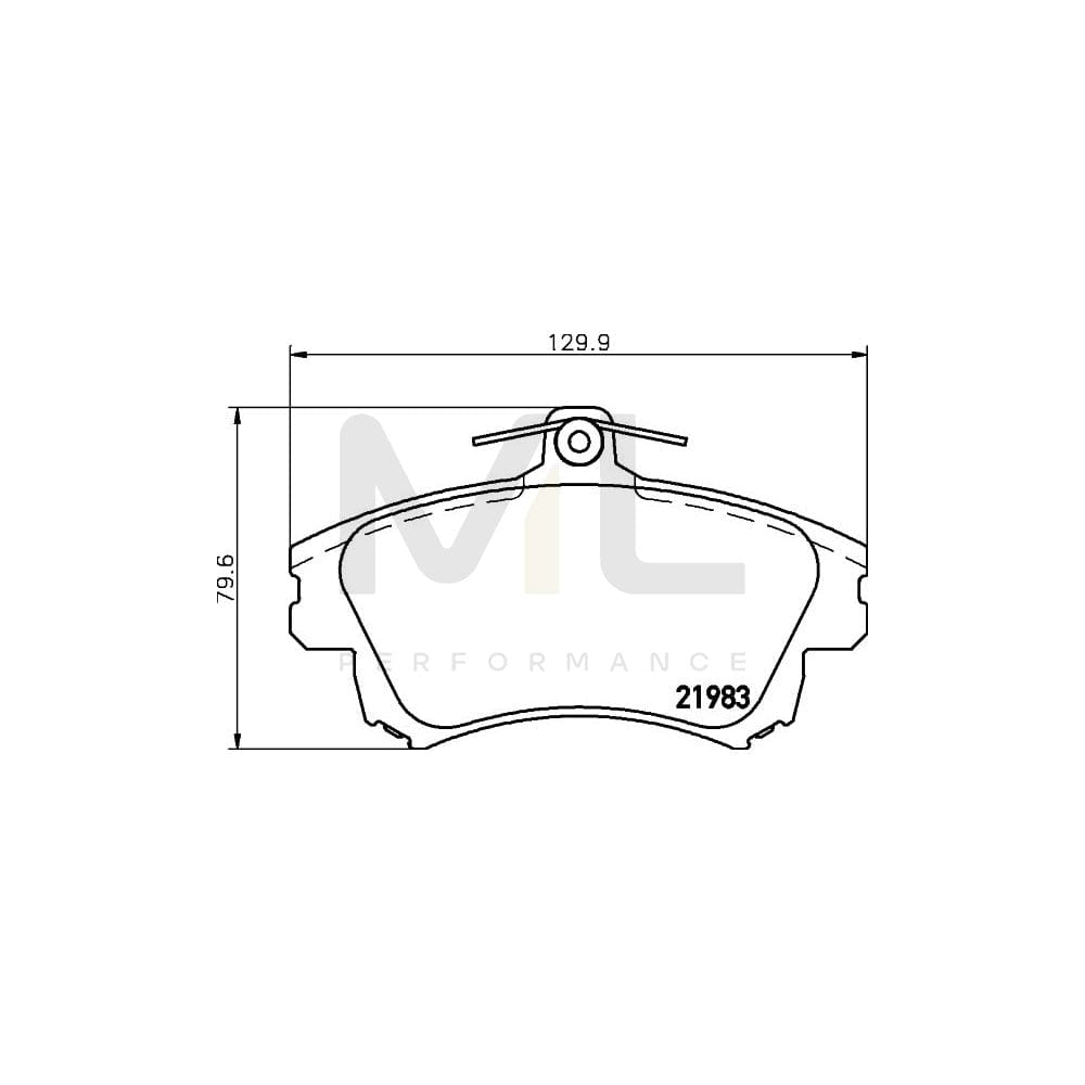 Hella 8DB 355 006-711 Brake Pad Set With Acoustic Wear Warning, With Brake Caliper Screws | ML Performance Car Parts