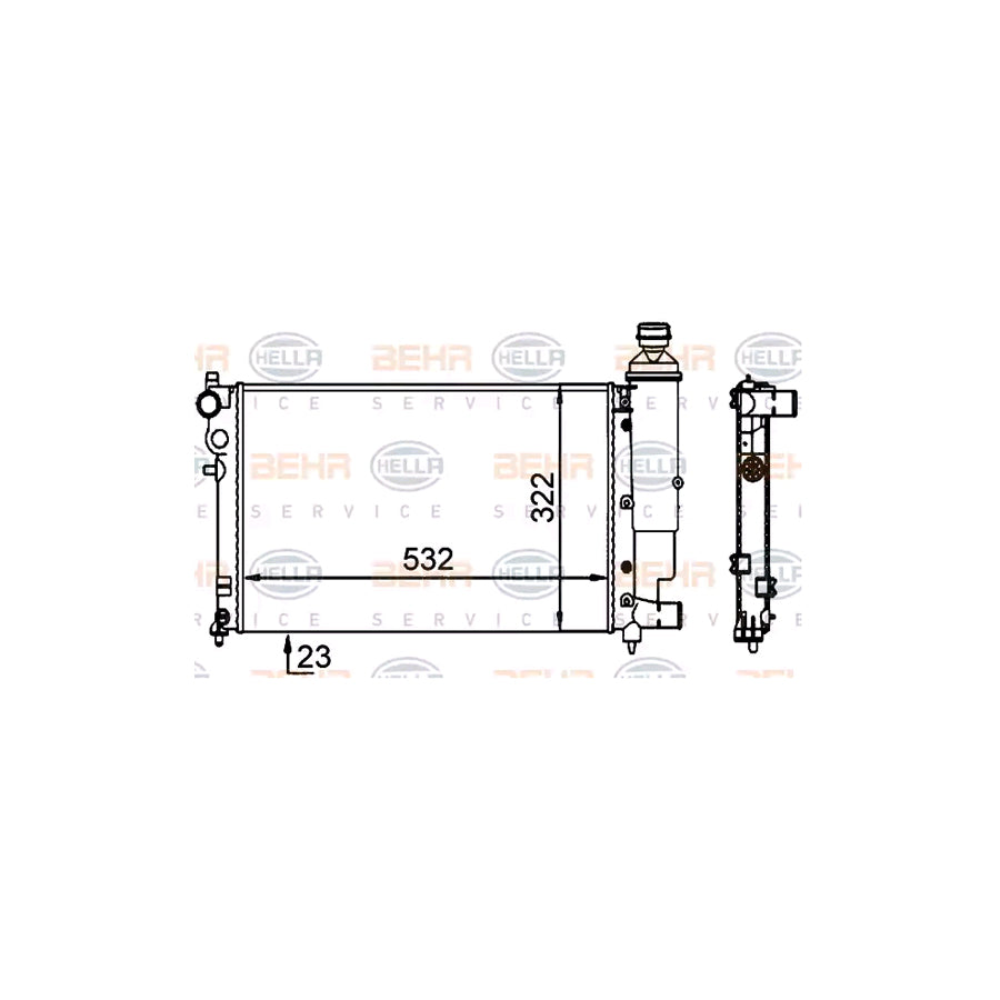 Hella 8MK 376 701-694 Engine Radiator For Peugeot 106 II Hatchback (1A, 1C)