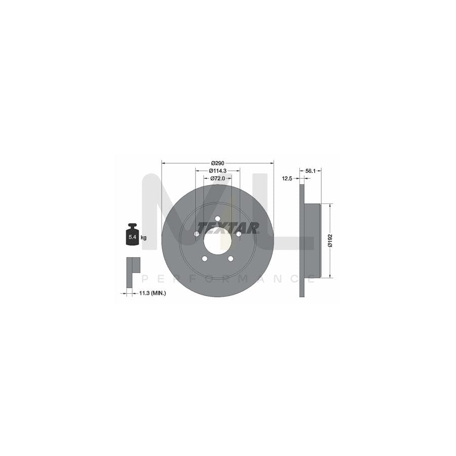 TEXTAR 92108400 Brake Disc Solid, without wheel hub, without wheel studs | ML Performance Car Parts