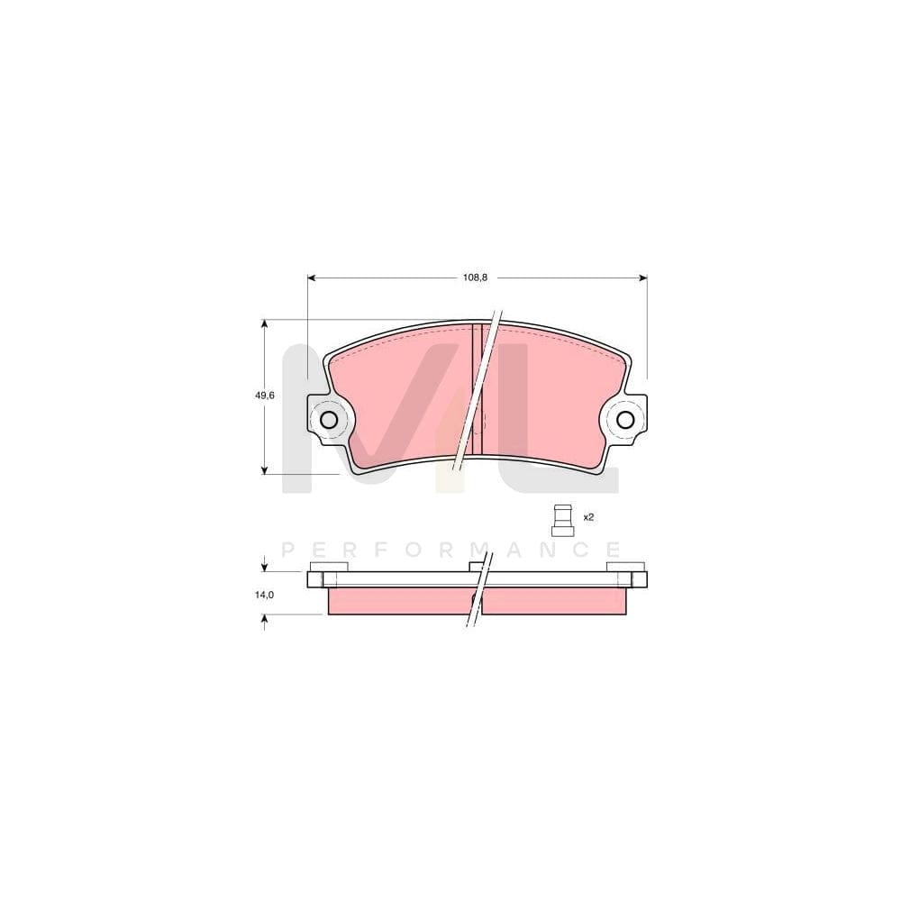 TRW Gdb149 Brake Pad Set Prepared For Wear Indicator | ML Performance Car Parts