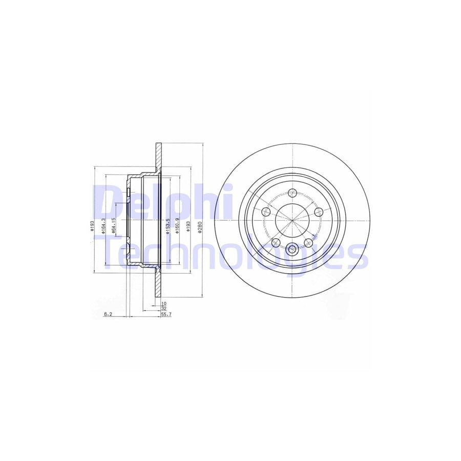 Delphi Bg3550 Brake Disc For Rover 75