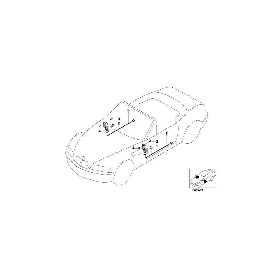 Genuine BMW 61128401938 E36 Wiring Co-Drivers Side (Inc. Z3 2.8, Z3 M & Z3 1.8) | ML Performance UK Car Parts