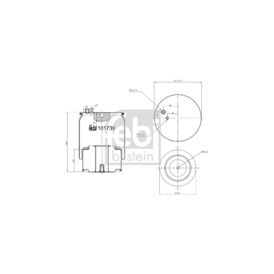 Febi Bilstein 101739 Boot, Air Suspension