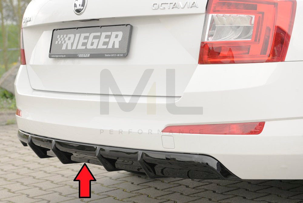 Rieger 00088109 Skoda 5E Octavia Rear Diffuser 1 | ML Performance UK Car Parts