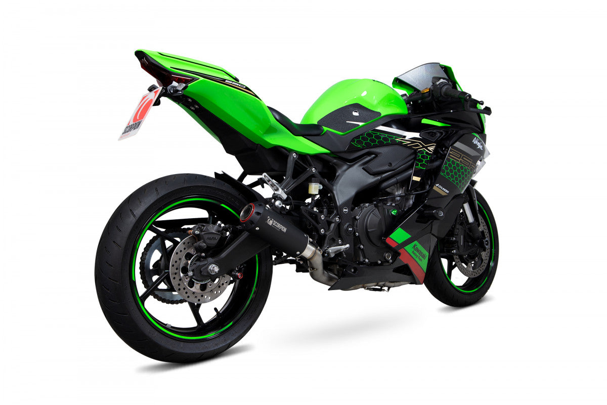 Scorpion PKA140SYSBCER Kawasaki Ninja ZX-25R Red Power Full System  - Black Ceramic Coated Sleeve | ML Performance UK UK