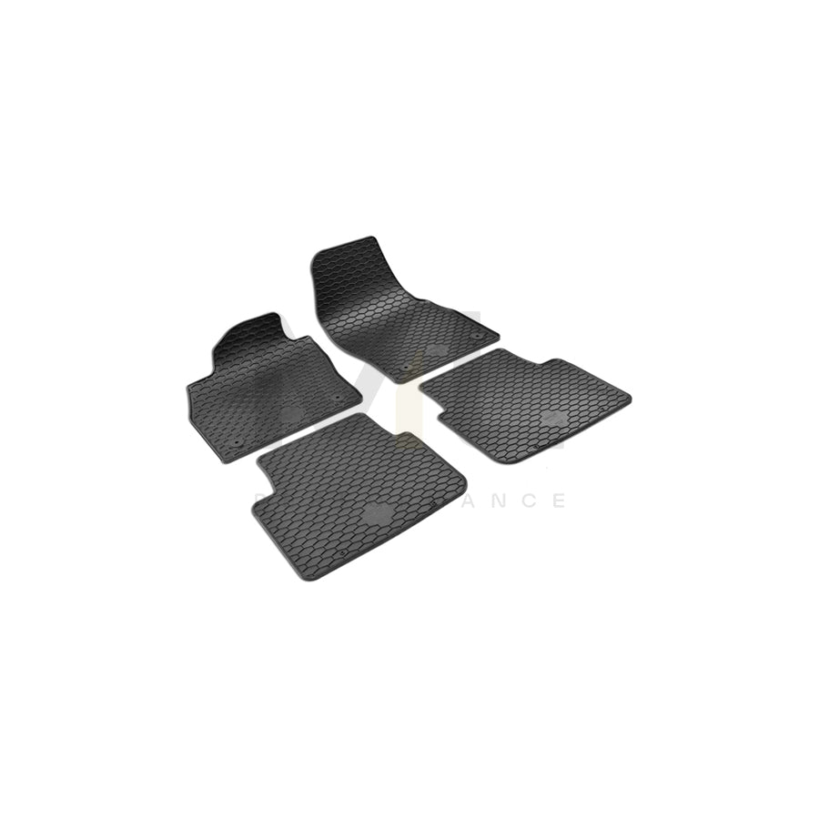 WALSER RubberLine 50848 Floor mat set Elastomer, Front and Rear, Quantity: 4, Black | ML Performance Car Parts