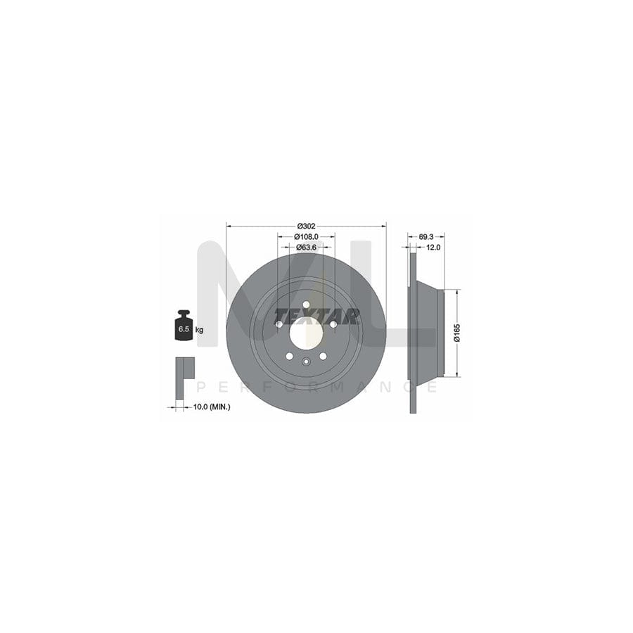 TEXTAR 92168400 Brake Disc Solid, without wheel hub, without wheel studs | ML Performance Car Parts