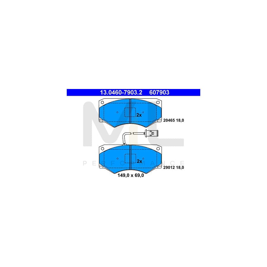 ATE 13.0460-7903.2 Brake pad set for IVECO Daily incl. wear warning contact | ML Performance Car Parts