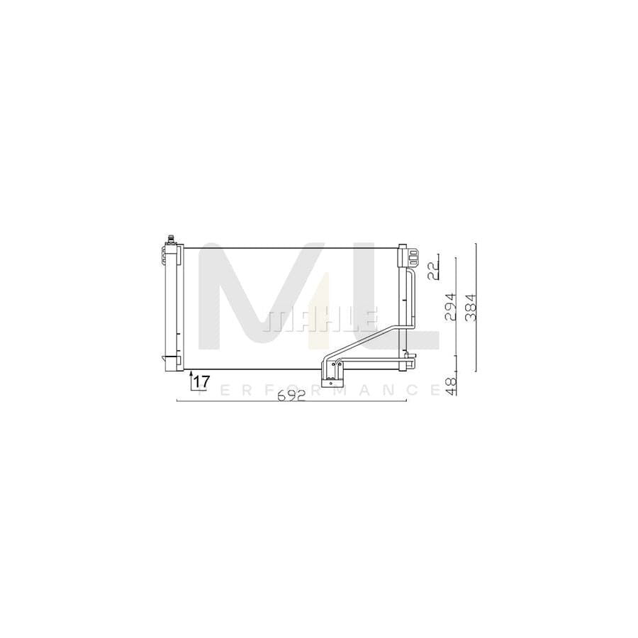 MAHLE ORIGINAL AC 347 001S Air conditioning condenser with dryer | ML Performance Car Parts