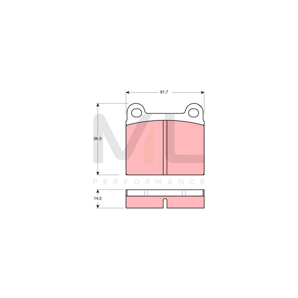 TRW Gdb656 Brake Pad Set Not Prepared For Wear Indicator | ML Performance Car Parts