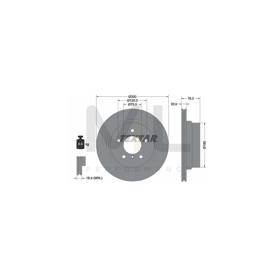 TEXTAR PRO 92227103 Brake Disc for BMW 1 Series Internally Vented, Coated, without wheel hub, without wheel studs | ML Performance Car Parts