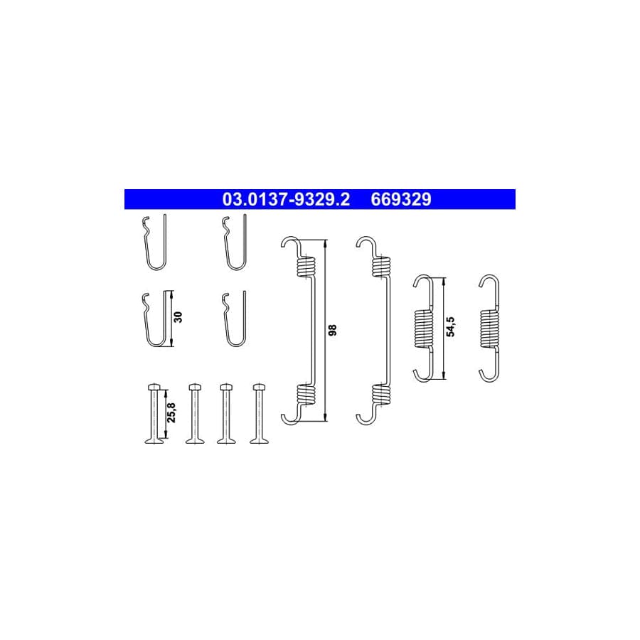 ATE 03.0137-9329.2 Brake Shoe Fitting Kit | ML Performance UK Car Parts