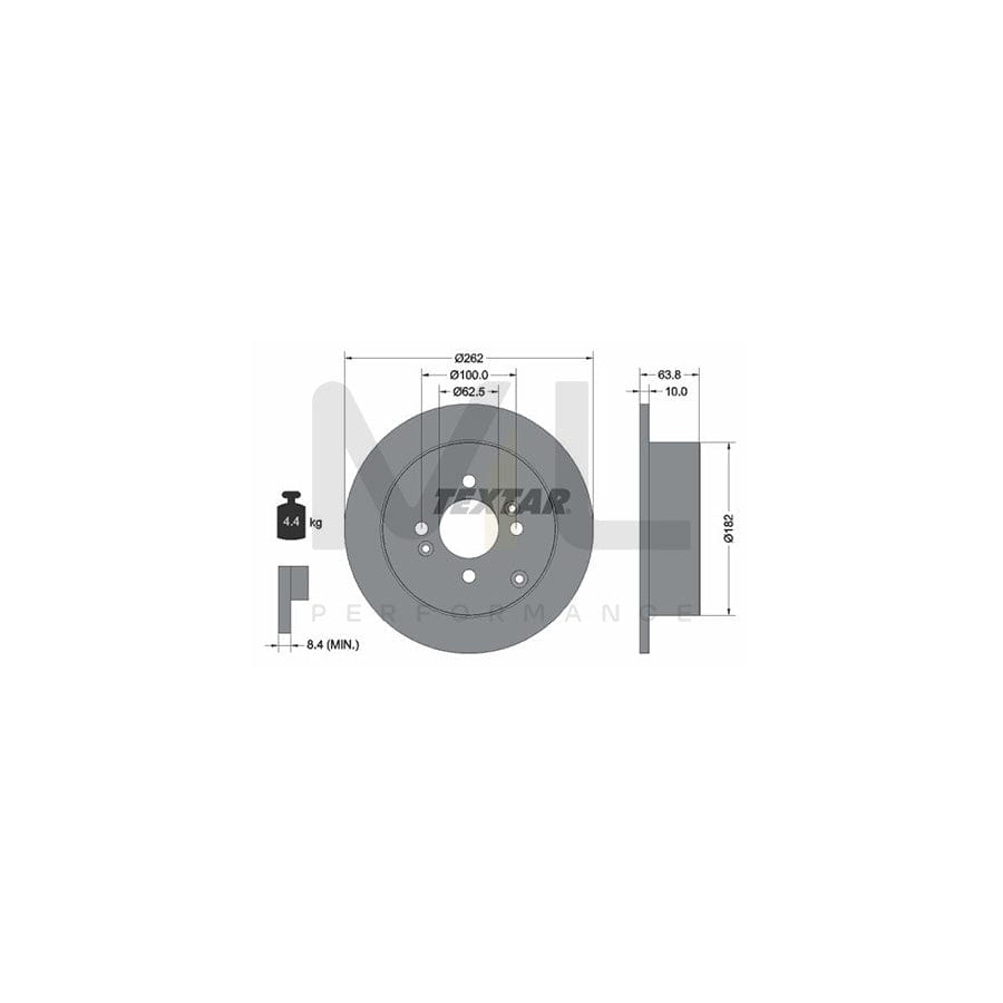 TEXTAR 92161300 Brake Disc Solid, without wheel hub, without wheel studs | ML Performance Car Parts