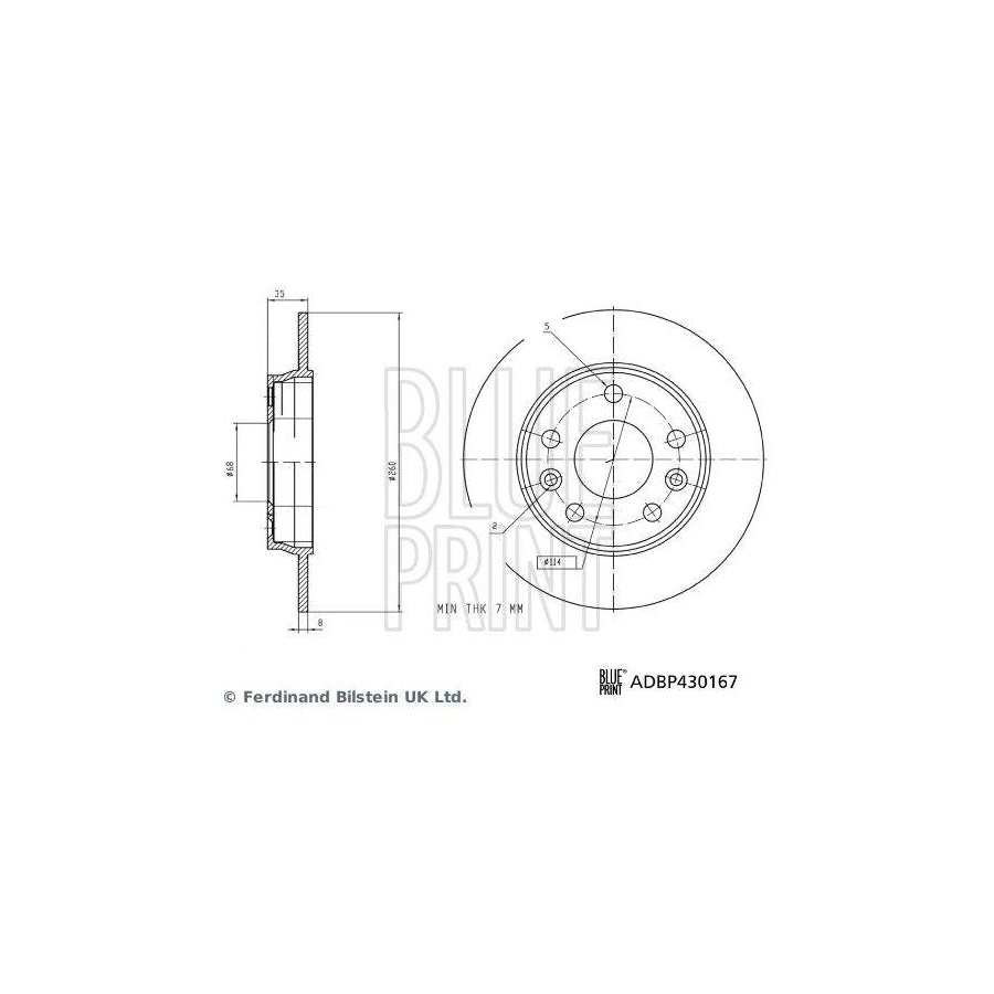 Blue Print ADBP430167 Brake Disc For Renault Zoe (Bfm_)