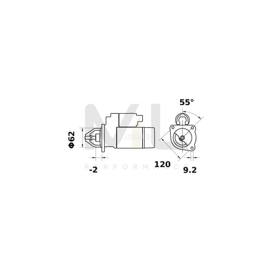 MAHLE ORIGINAL MS 40 Starter motor 12V 1,2kW, Teeth Quant.: 9 | ML Performance Car Parts