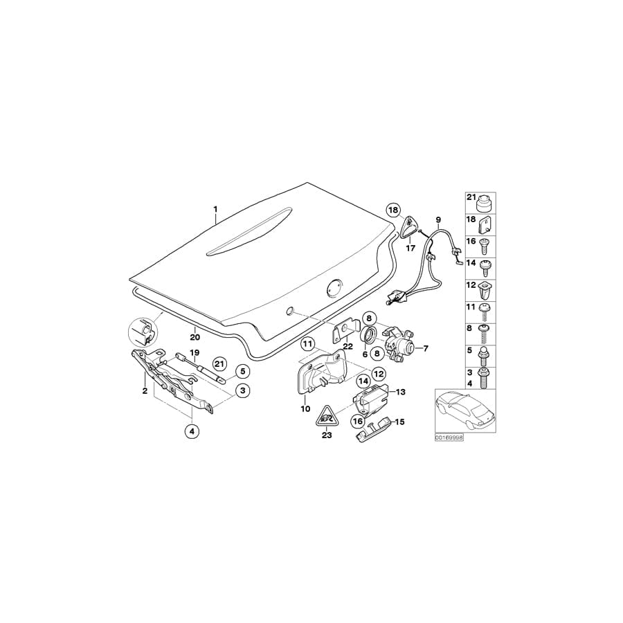 Genuine BMW 51247073980 E85 Catch With Key (Inc. Z4) | ML Performance UK Car Parts