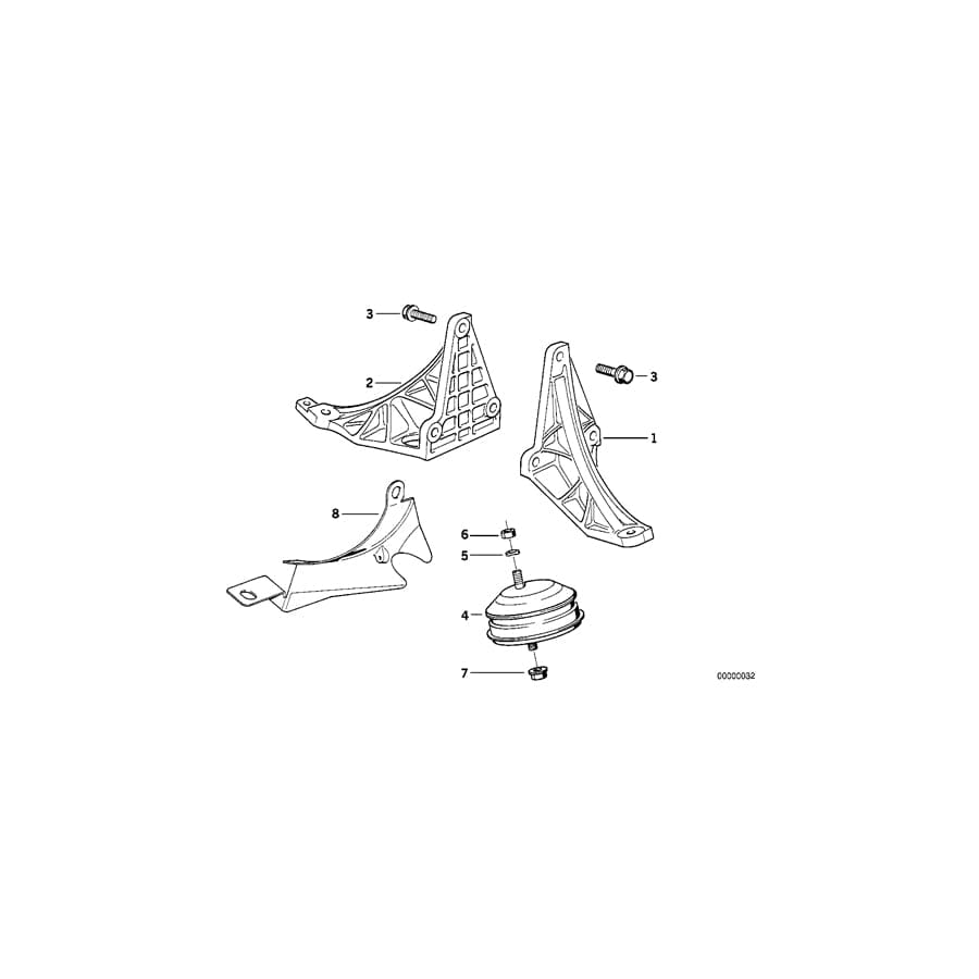 Genuine BMW 11811132989 E32 E31 Supporting Bracket Left (Inc. 850Ci, 750iL & 750iLS) | ML Performance UK Car Parts