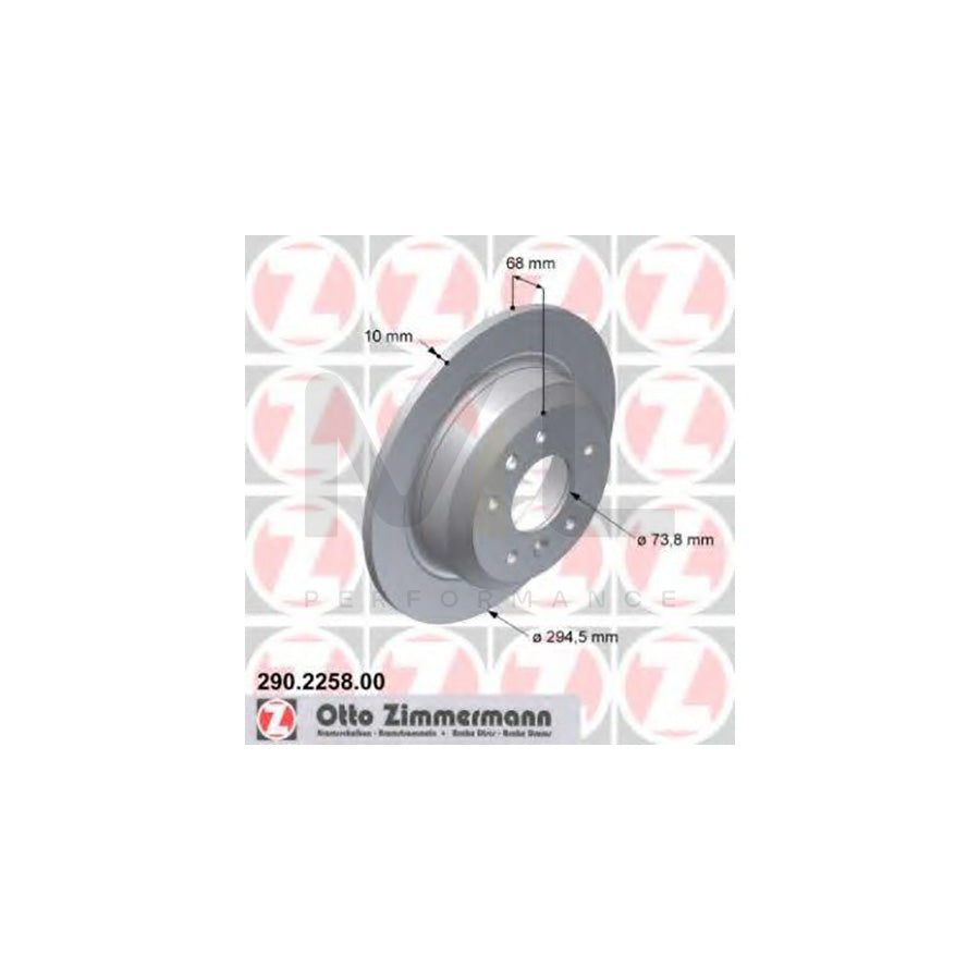 ZIMMERMANN 290.2258.00 Brake Disc Solid | ML Performance Car Parts