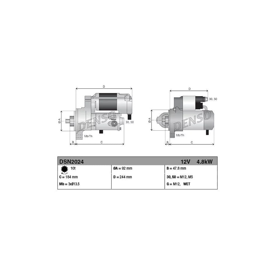 Denso DSN2024 Dsn2024 Starter Motor | ML Performance UK