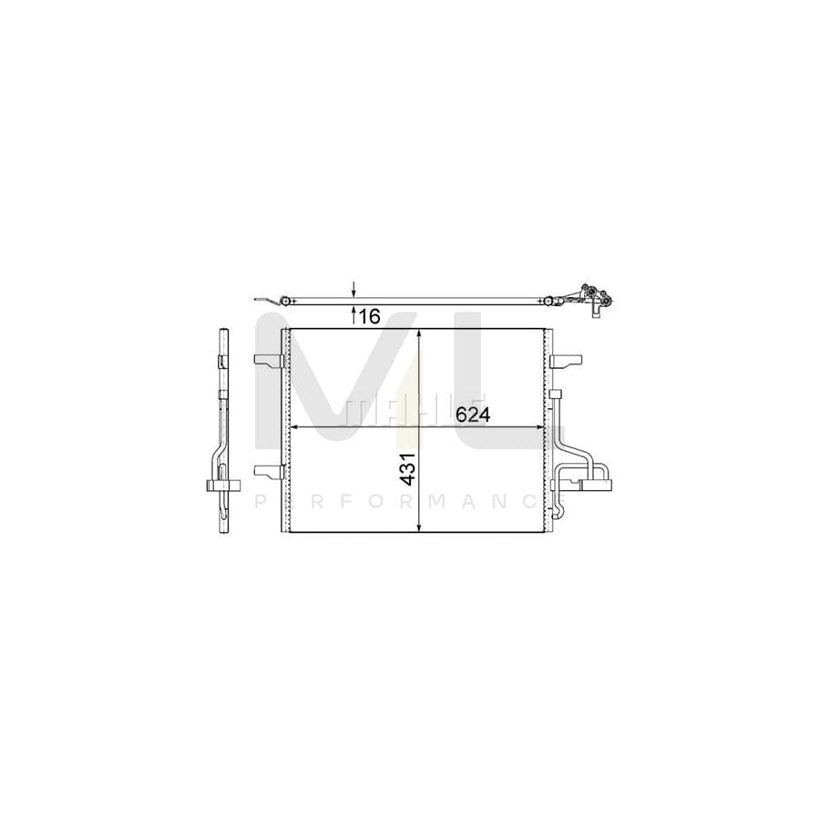 MAHLE ORIGINAL AC 732 000S Air conditioning condenser for FORD KUGA without dryer | ML Performance Car Parts