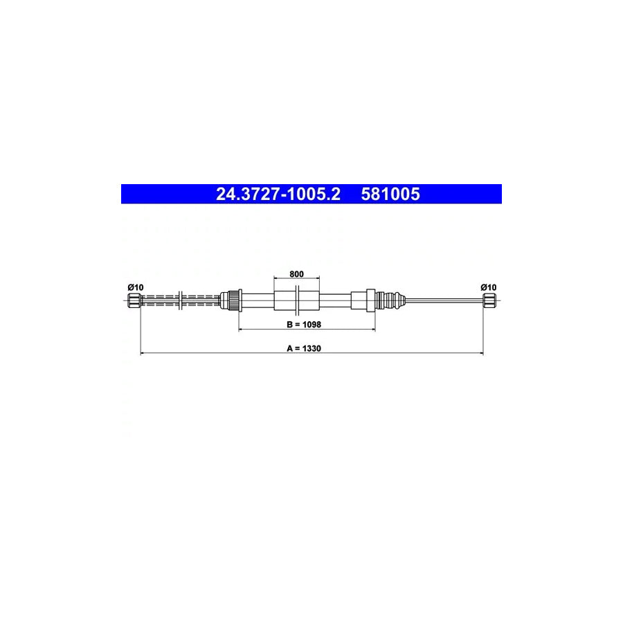 ATE 24.3727-1005.2 Hand Brake Cable