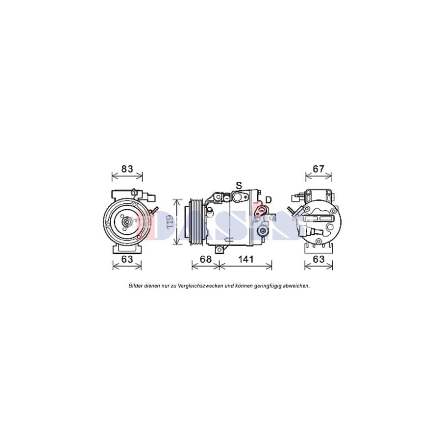 AKS Dasis 852736N Compressor, Air Conditioning For Hyundai Santa Fe II (Cm) | ML Performance UK