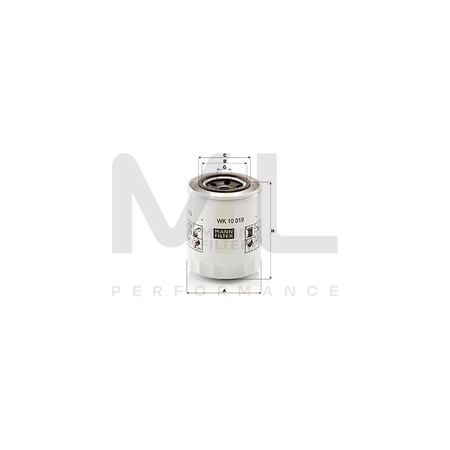 MANN-FILTER WK 10 019 Fuel filter Spin-on Filter | ML Performance Car Parts