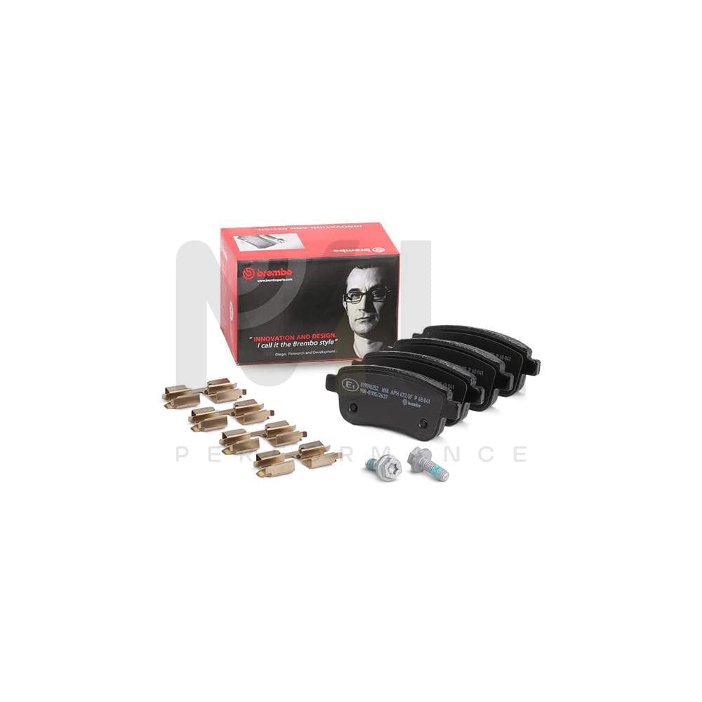 Brembo P 68 041 Brake Pad Set Excl. Wear Warning Contact, With Brake Caliper Screws | ML Performance Car Parts