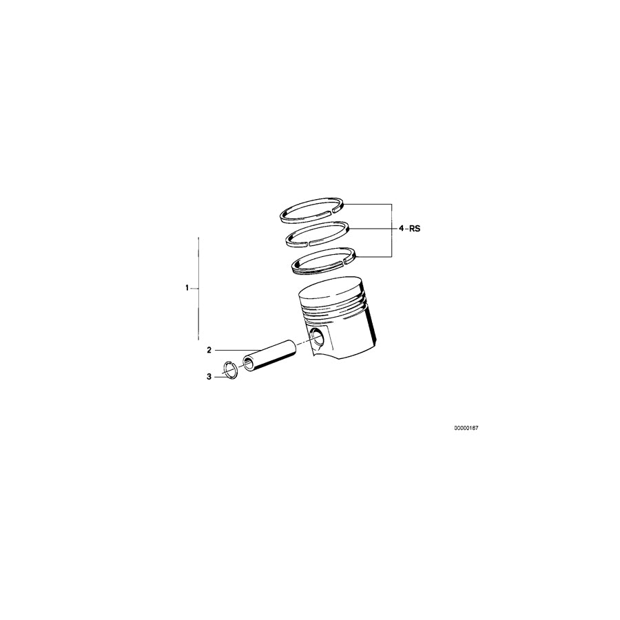 Genuine BMW 11251735941 E34 E32 E24 Nueral/Alcan Piston 92,235mm(+0,25) (Inc. 735i, 635CSi & 735iL) | ML Performance UK Car Parts