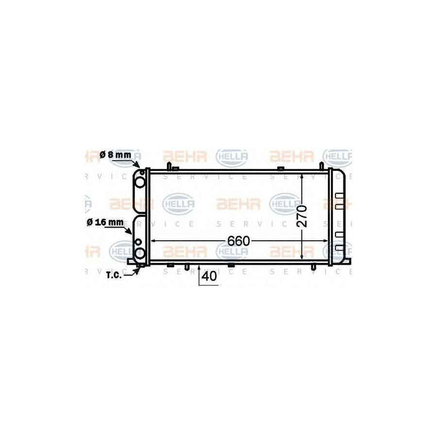 Hella 8MK 376 705-731 Engine Radiator For Audi 100