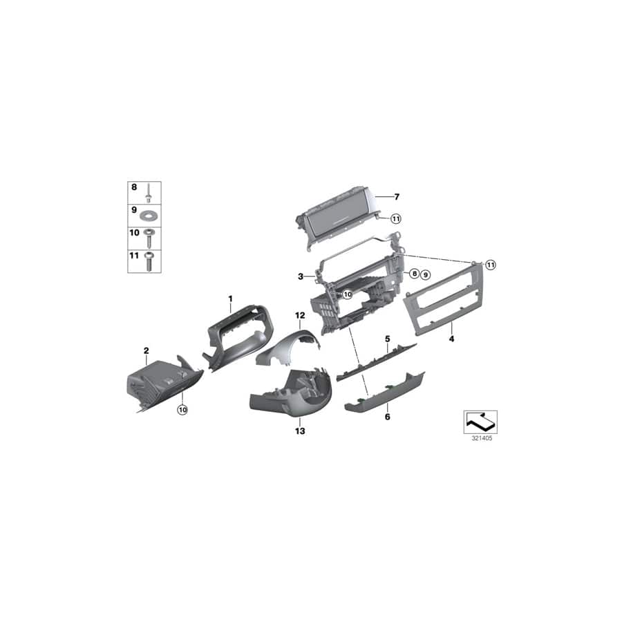 Genuine BMW 51459184822 F25 Cover Panel, Centerstack, Lower Left hand drive (Inc. X3) | ML Performance UK Car Parts