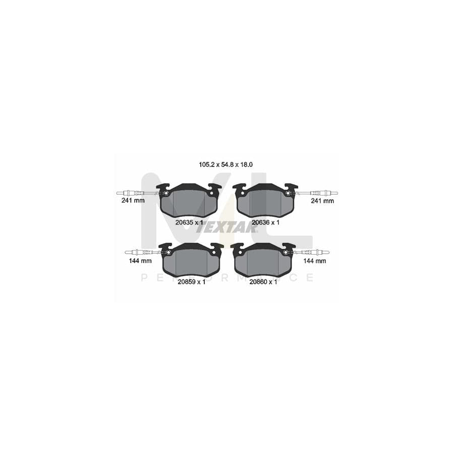 TEXTAR 2063503 Brake pad set with integrated wear warning contact | ML Performance Car Parts