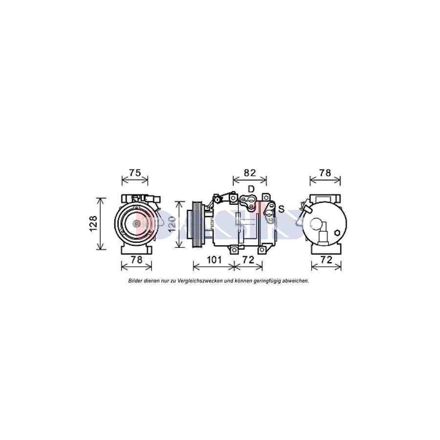 AKS Dasis 852738N Compressor, Air Conditioning For Kia Sorento II (Xm) | ML Performance UK