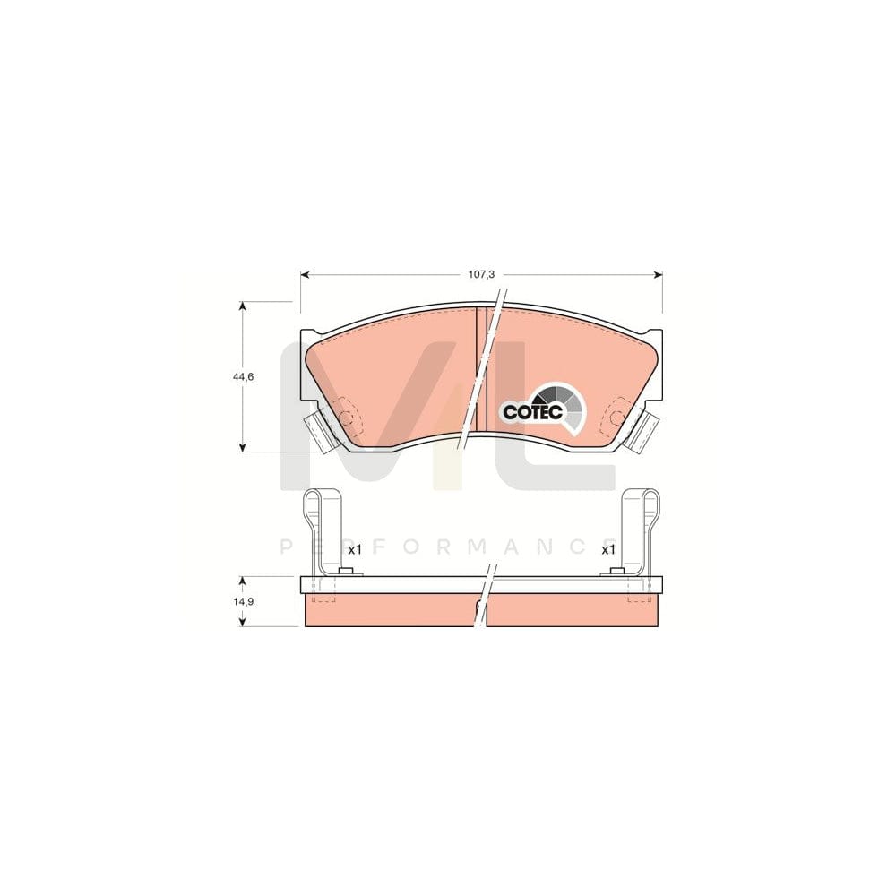 TRW Cotec Gdb883 Brake Pad Set With Acoustic Wear Warning | ML Performance Car Parts