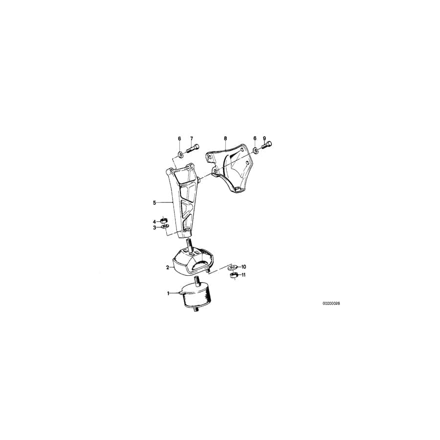 Genuine BMW 11811126930 E23 Rubber Mounting Left (Inc. 745i) | ML Performance UK Car Parts