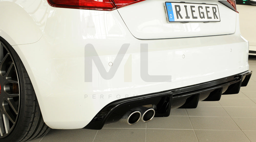 Rieger 00088141 Audi 8V A3 Rear Diffuser 8 | ML Performance UK Car Parts