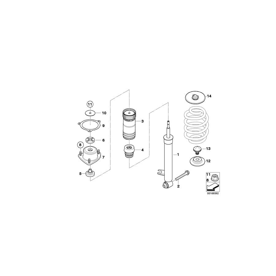 Genuine BMW 33526781930 E70 Shock Absorber, Rear Right (Inc. X5 4.8i, X5 3.0sd & X5 3.0d) | ML Performance UK Car Parts