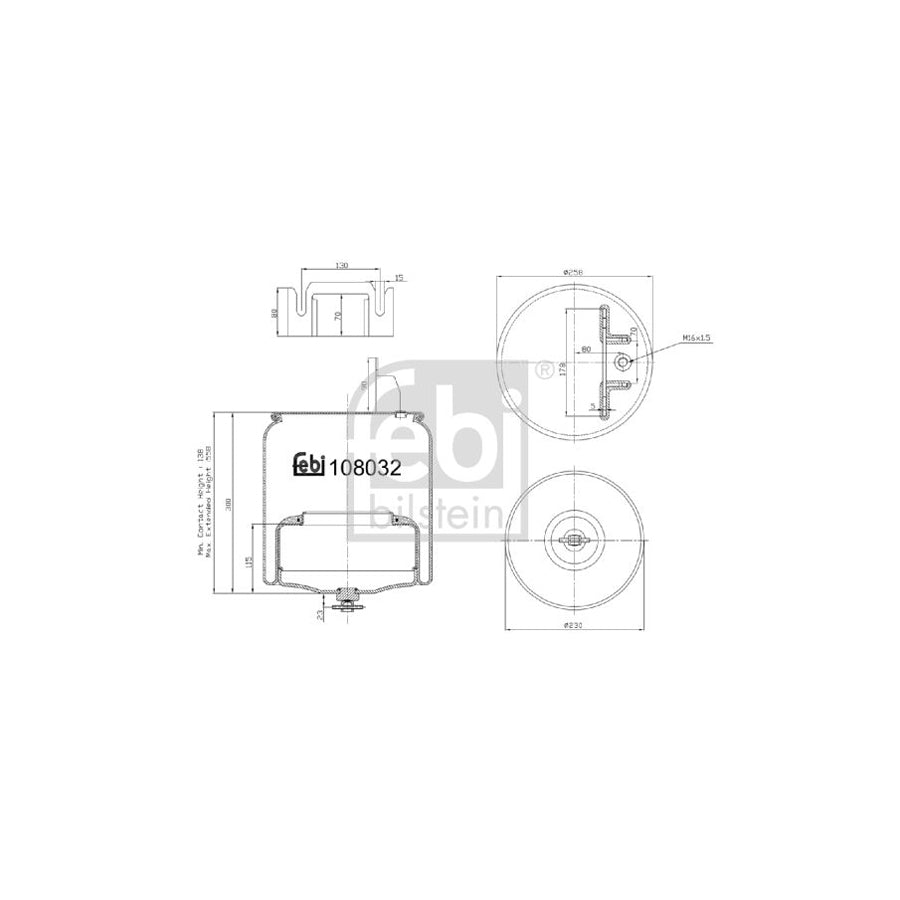 Febi Bilstein 108032 Boot, Air Suspension