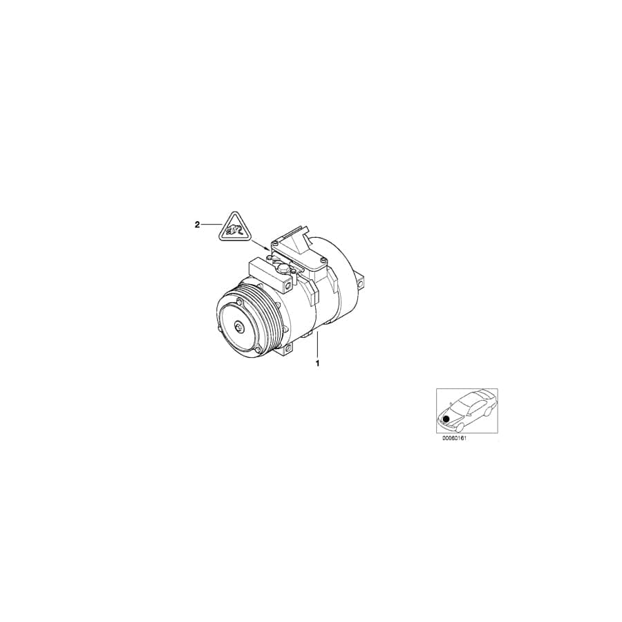 Genuine BMW 64526904017 E39 E38 Exchange Air Conditioning Compressor (Inc. 525tds, 525td & 725tds) | ML Performance UK Car Parts