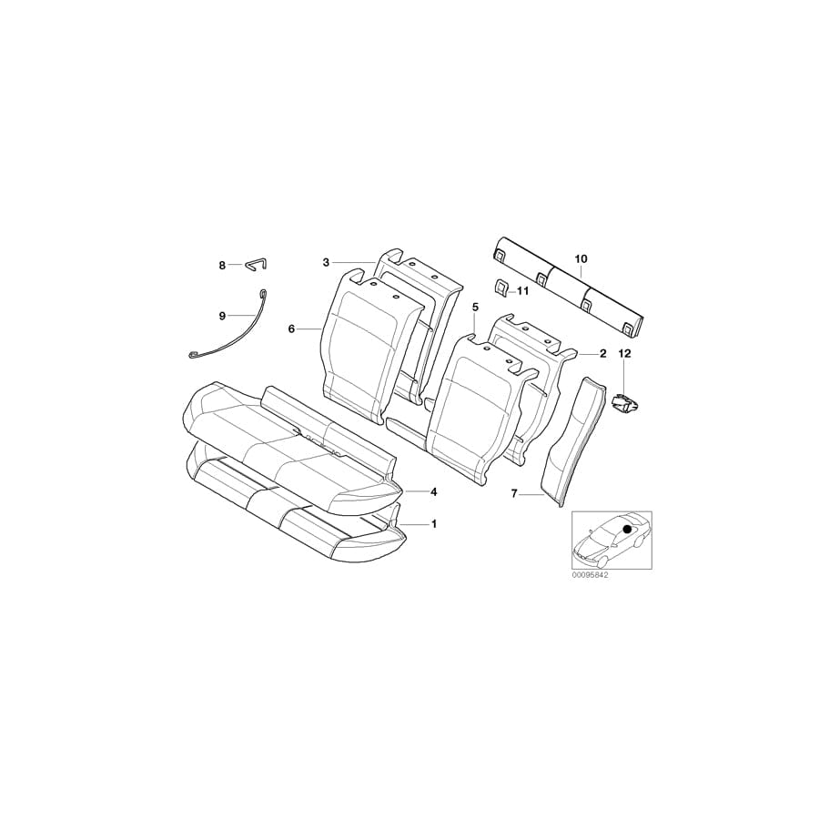 Genuine BMW 52208267013 E46 Seat Upholstery (Inc. 325xi, 320d & 330i) | ML Performance UK Car Parts