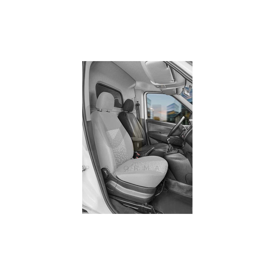 WALSER 11546 Car seat cover for OPEL COMBO Grey, Leatherette, Polyester, Front | ML Performance Car Parts