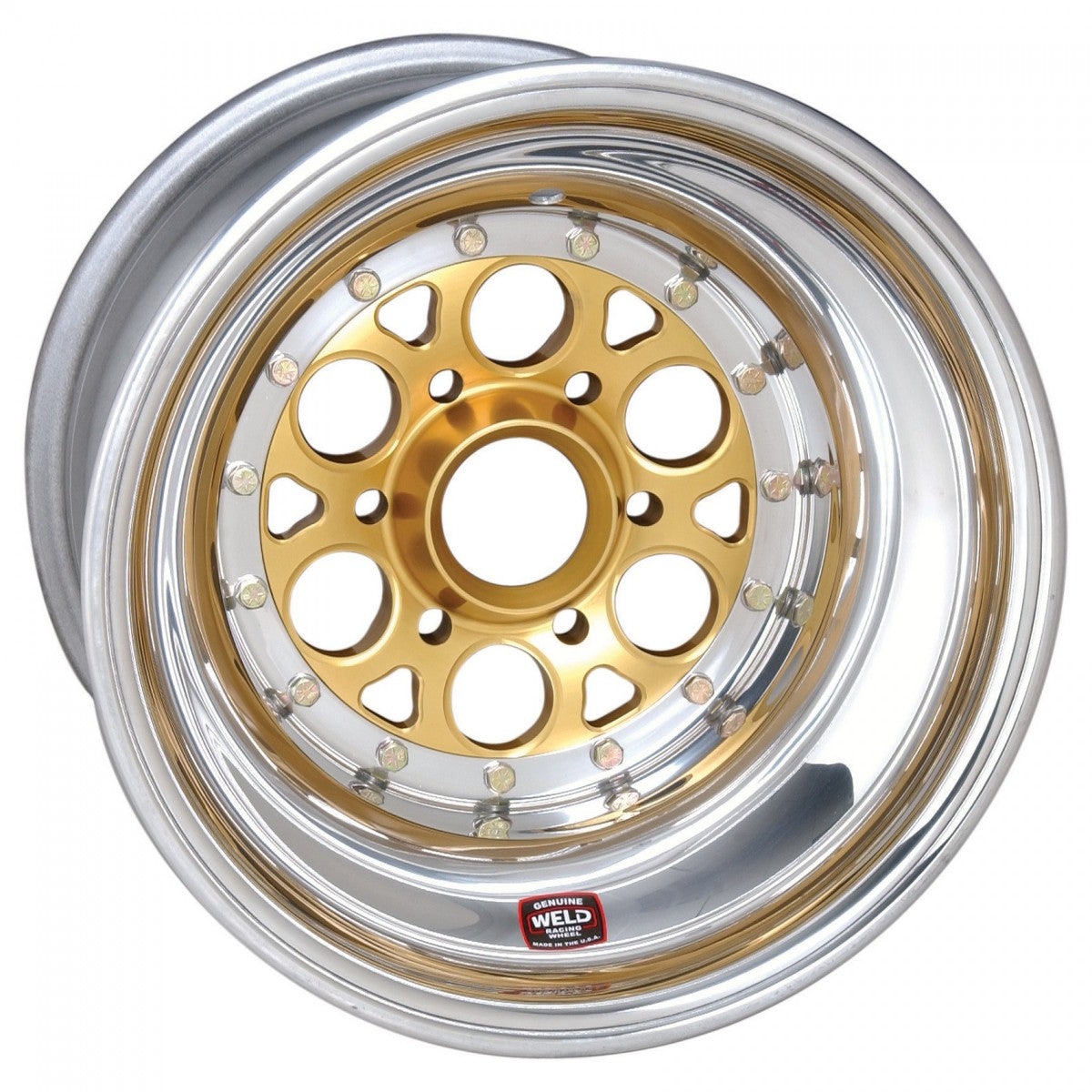 Weld 756-51216 Magnum Sprint Wheel 15x12 6x5 LM ET0 BS6 Gold Center - Polished Shell