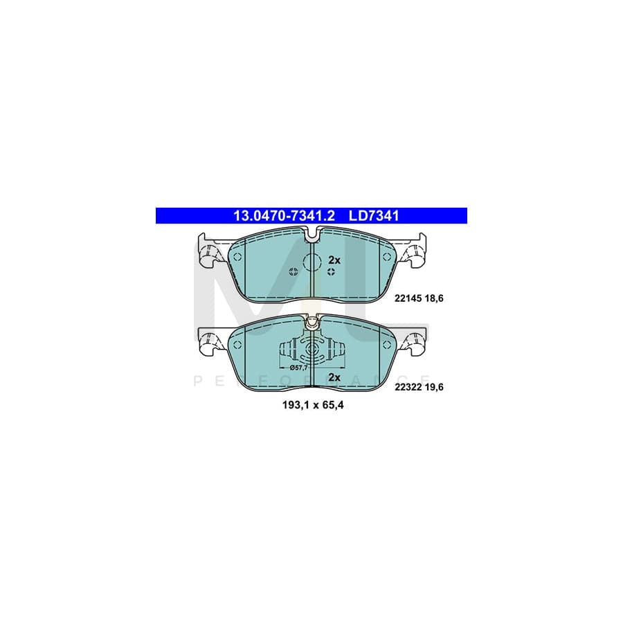 ATE 13.0470-7341.2 Brake pad set excl. wear warning contact, prepared for wear indicator | ML Performance Car Parts