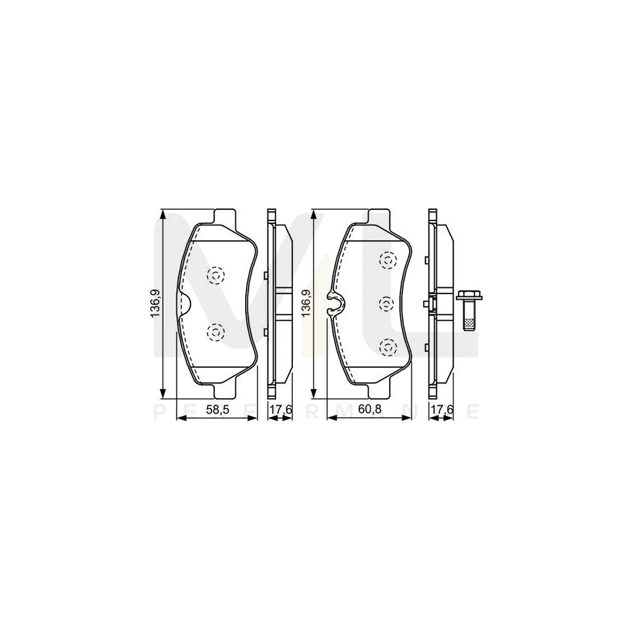 Bosch 0986Tb3202 Brake Pad Set With Bolts  | ML Performance Car Parts