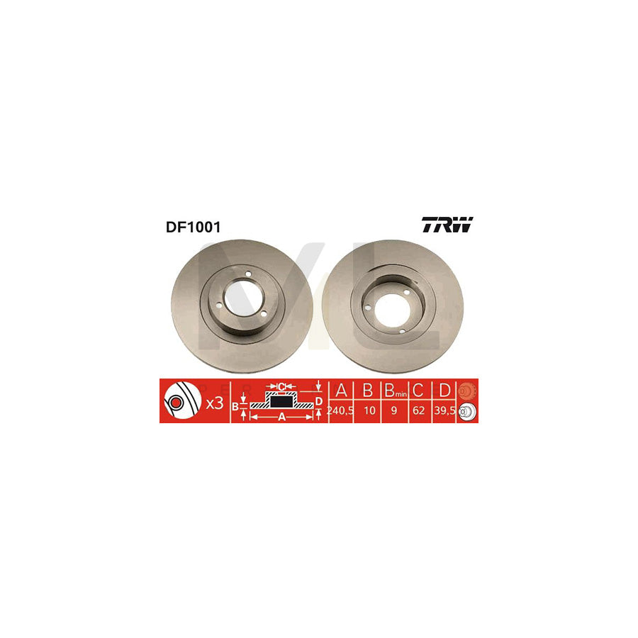 TRW DF1001 Brake Disc Solid | ML Performance Car Parts