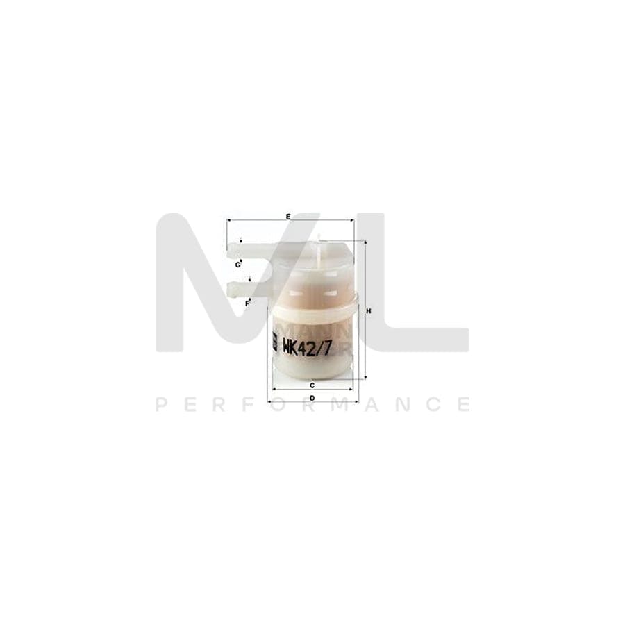 MANN-FILTER WK 42/7 Fuel filter In-Line Filter | ML Performance Car Parts