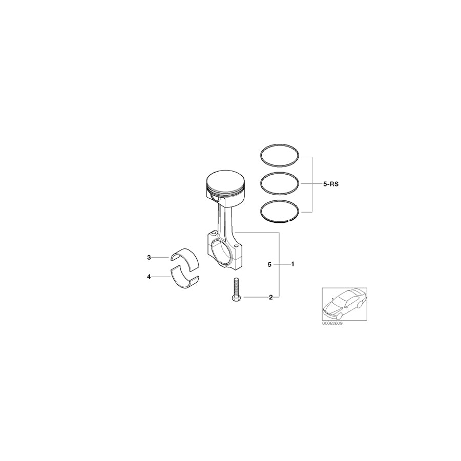 Genuine BMW 11257508554 R50 Set Pistons With Connecting Rod (+0,25) (Inc. One, One 1.6i & Cooper) | ML Performance UK Car Parts